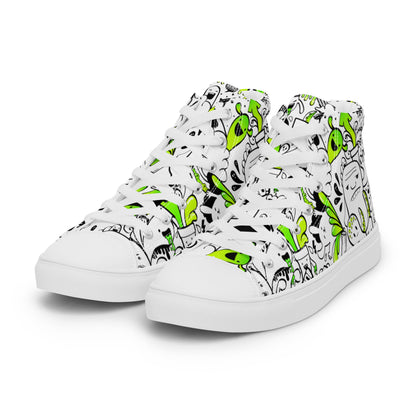 Women’s high top canvas shoes - Doodles - Shoes