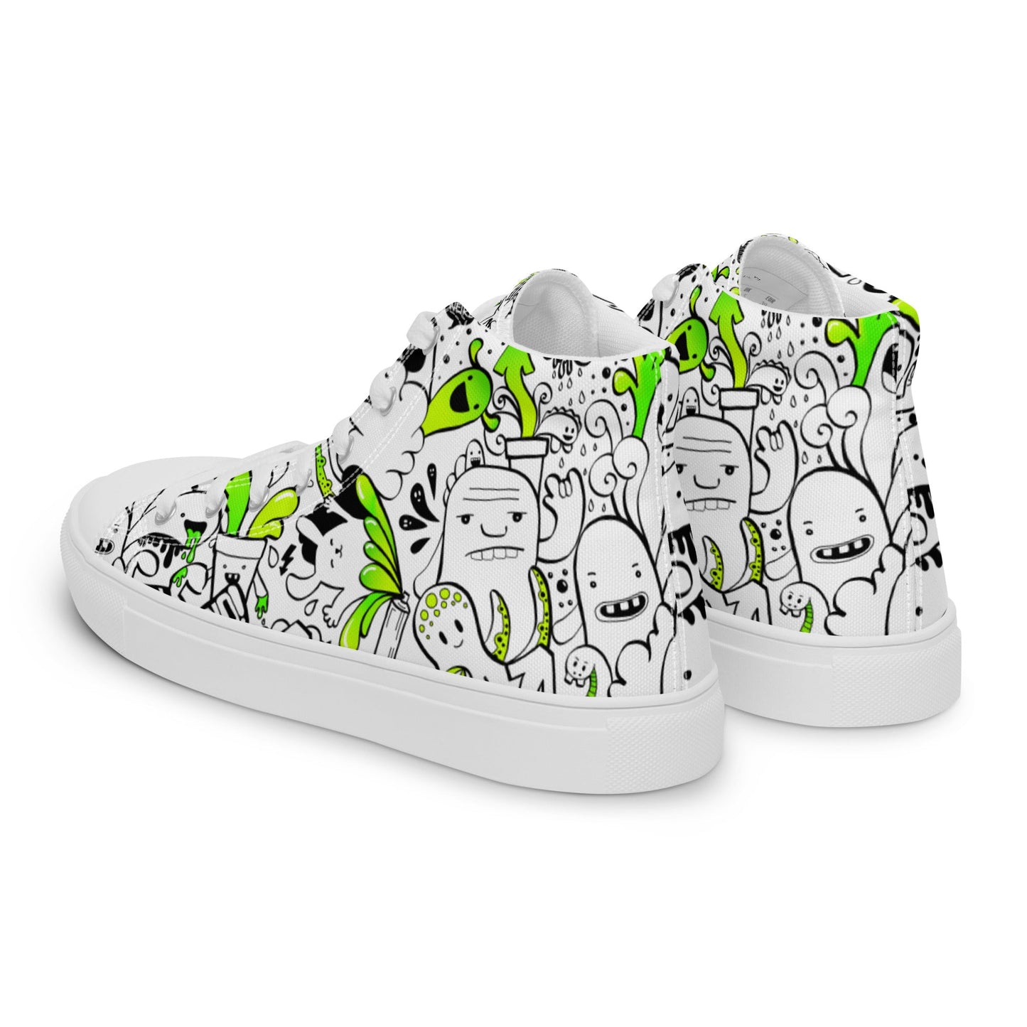 Women’s high top canvas shoes - Doodles - Shoes