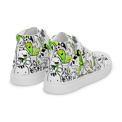 Women’s high top canvas shoes - Doodles - Shoes