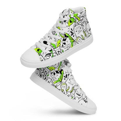 Women’s high top canvas shoes - Doodles - Shoes
