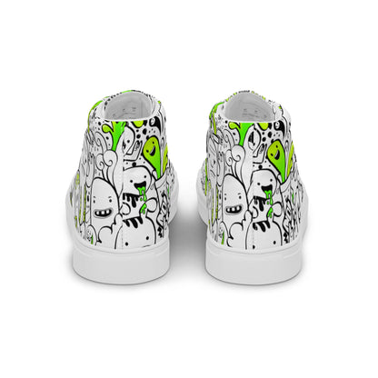Women’s high top canvas shoes - Doodles - Shoes