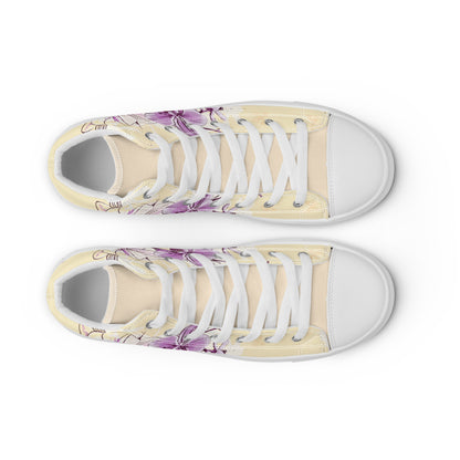 High top canvas shoes - Orchid flower