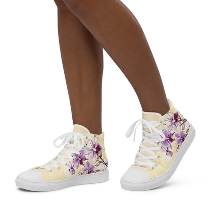 High top canvas shoes - Orchid flower