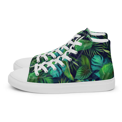 Women’s Lush Jungle Print High-Top Canvas Shoes