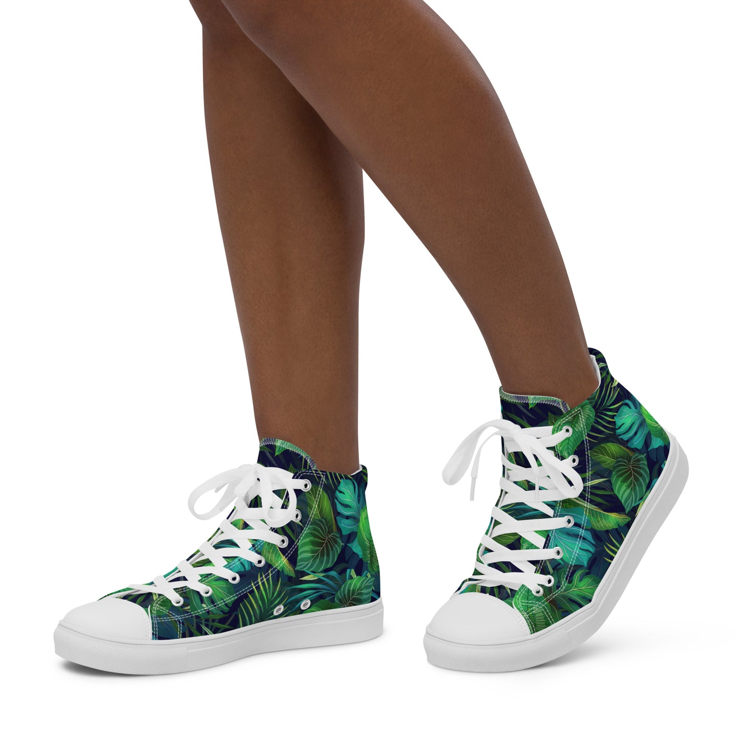 Women’s Lush Jungle Print High-Top Canvas Shoes