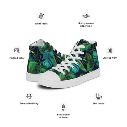 Women’s Lush Jungle Print High-Top Canvas Shoes
