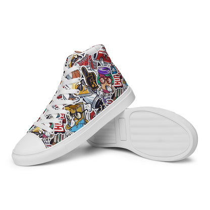 Funky College Graffiti Print High Tops