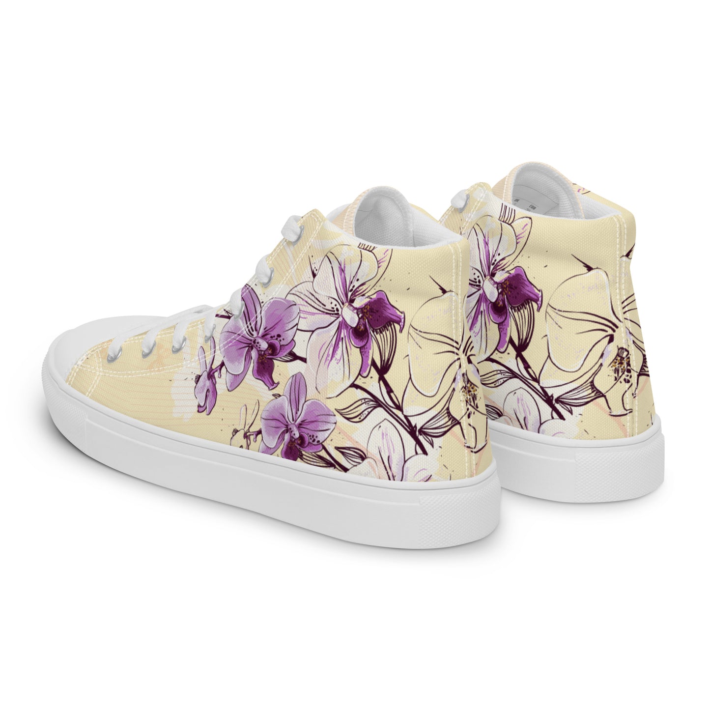 High top canvas shoes - Orchid flower