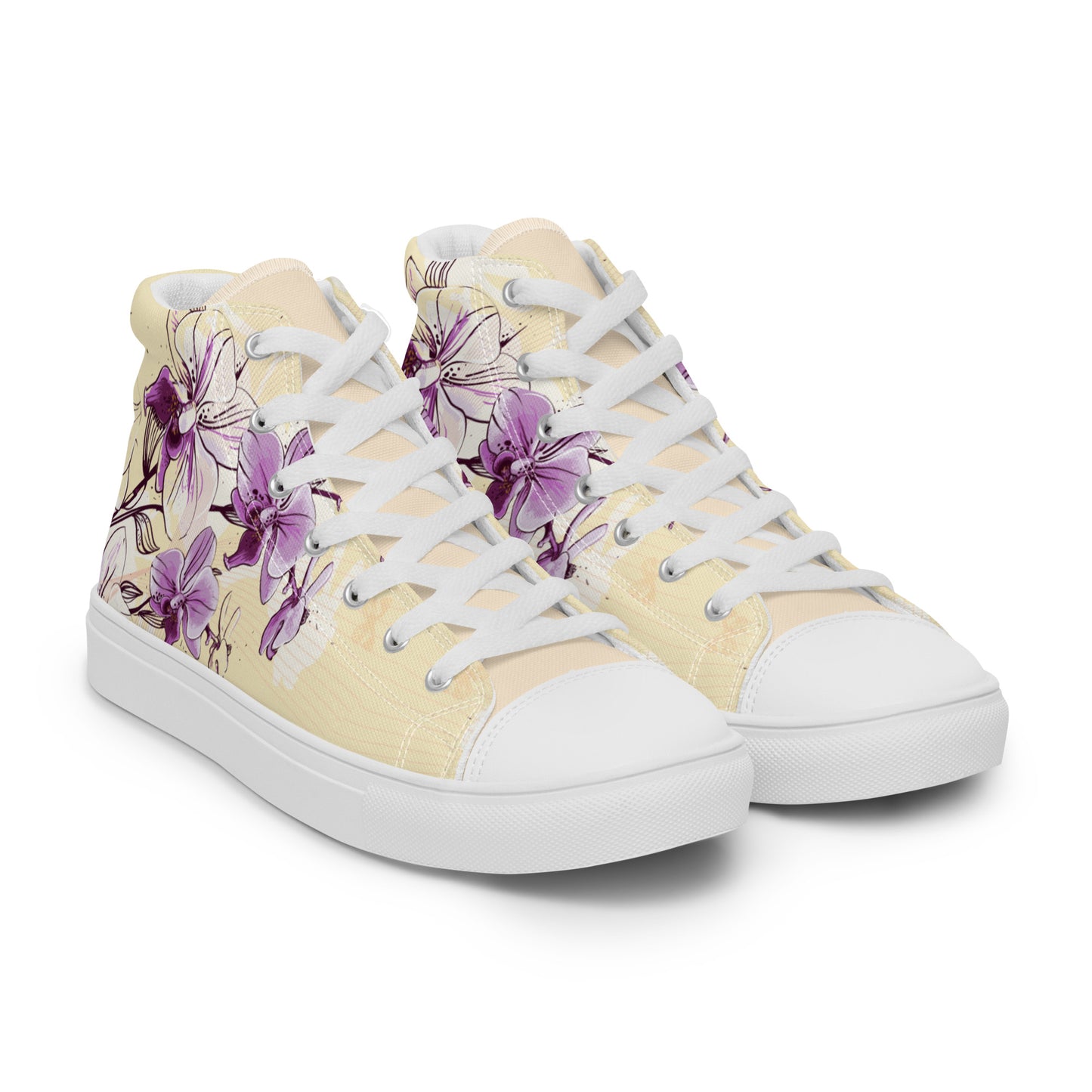 High top canvas shoes - Orchid flower