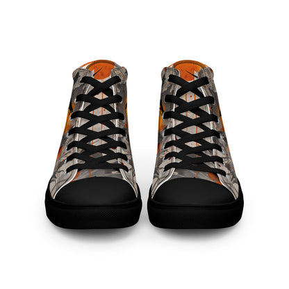 Zen Horizon High-Top Canvas Sneakers – Japanese Art-Inspired Footwear - Shoes